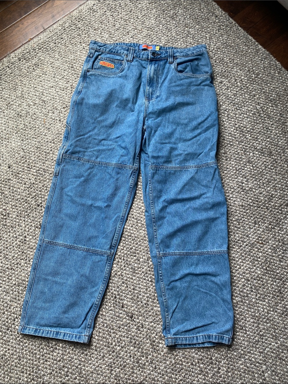 Empyre Men's Denim Relaxed Fit Work Jeans - Blue